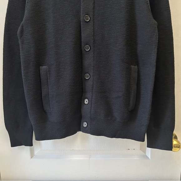 Banana Republic Men's Black Cardigan Cotton Sweater Jacket Size Medium NEW - Picture 6 of 14